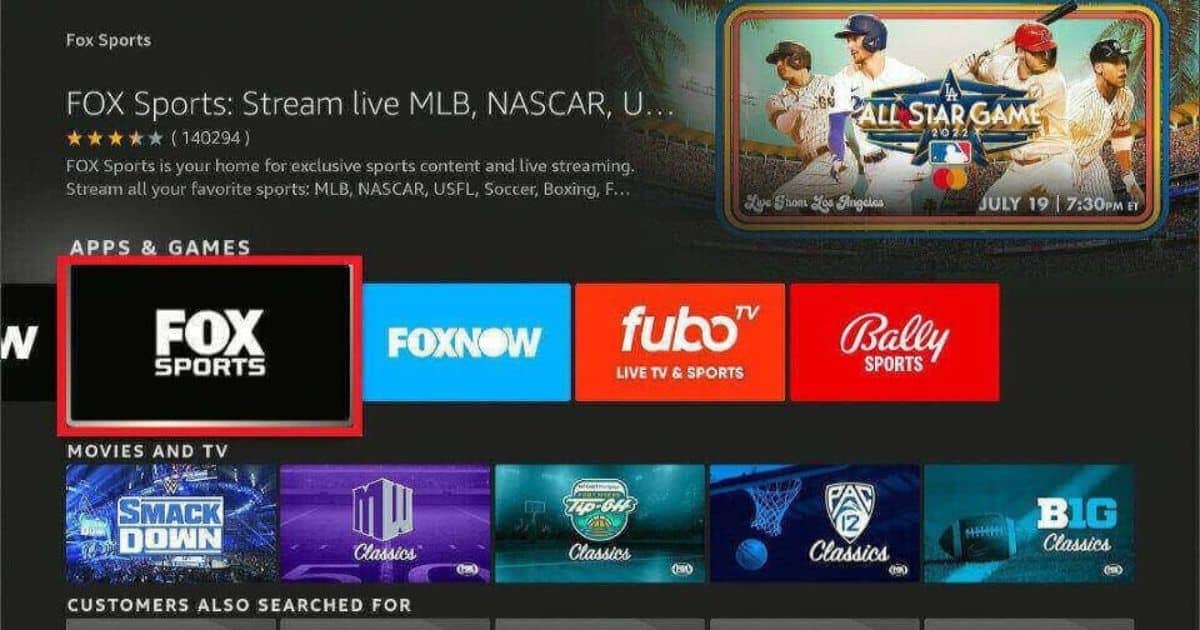 Streaming Fox Sports App on Amazon Fire TV